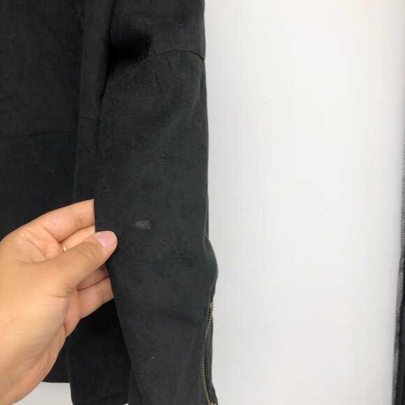 Anne Carson Black Full Zip Faux Suede Jacket size XL - Picture 11 of 14
